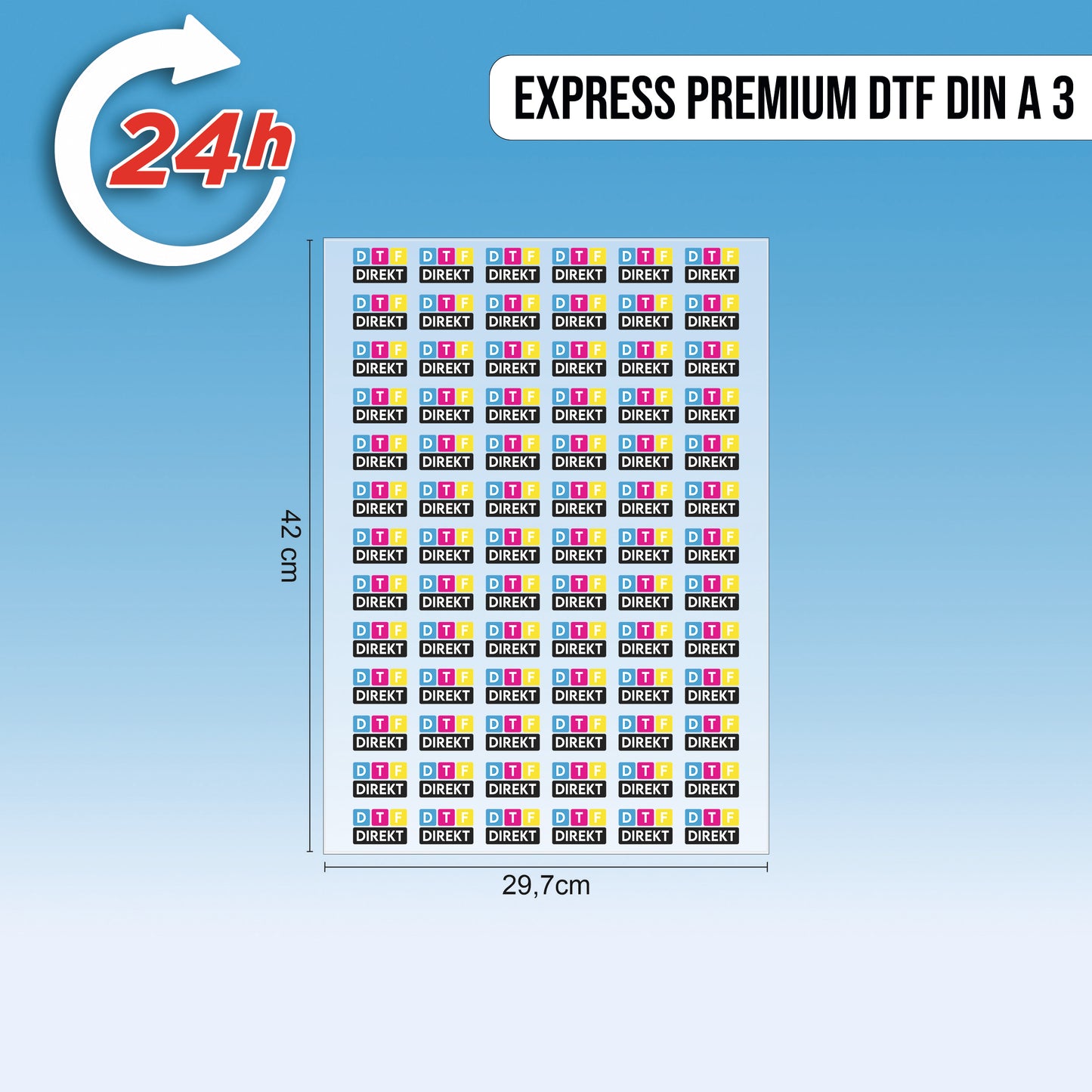 EXPRESS - Premium DTF Transfer DIN A3 (29,7 x 42 cm)